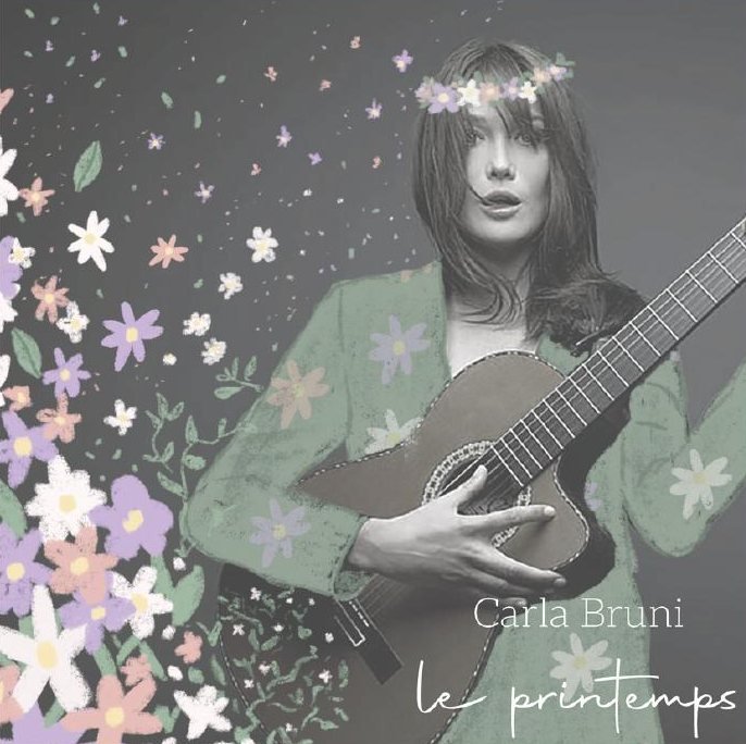 Foto intervenida: guitarra con flores